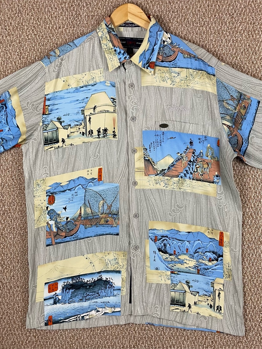 Phat Farm Shirt Large (Fits XL/2XL) Hip Hop Y2K Button Hawaiian Asian Y2K 51